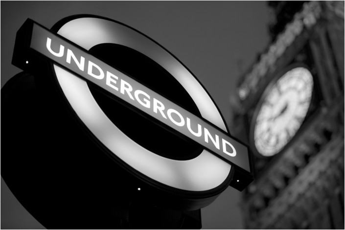 london underground sign and big ben